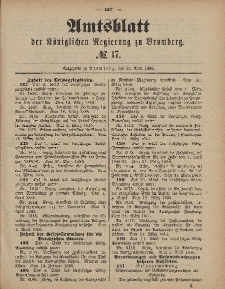 Amtsblatt der Königlichen Preußischen Regierung zu Bromberg, 23. April 1886, Nr. 17