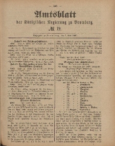 Amtsblatt der Königlichen Preußischen Regierung zu Bromberg, 7. Mai 1886, Nr. 19
