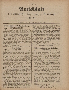 Amtsblatt der Königlichen Preußischen Regierung zu Bromberg, 14. Mai 1886, Nr. 20