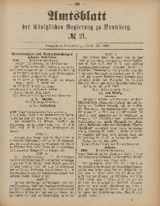 Amtsblatt der Königlichen Preußischen Regierung zu Bromberg, 21. Mai 1886, Nr. 21