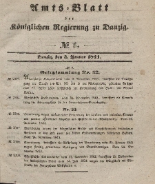 Amts-Blatt der Königlichen Regierung zu Danzig, 3. Januar 1844, Nr. 1
