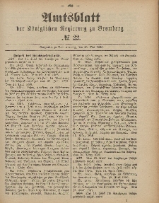 Amtsblatt der Königlichen Preußischen Regierung zu Bromberg, 28. Mai 1886, Nr. 22