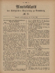 Amtsblatt der Königlichen Preußischen Regierung zu Bromberg, 18. Juni 1886, Nr. 25