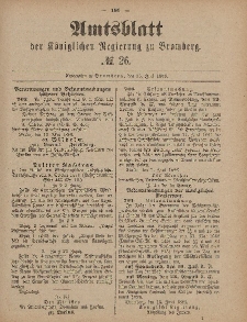 Amtsblatt der Königlichen Preußischen Regierung zu Bromberg, 25. Juni 1886, Nr. 26