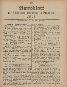 Amtsblatt der Königlichen Preußischen Regierung zu Bromberg, 9. Juli 1886, Nr. 28