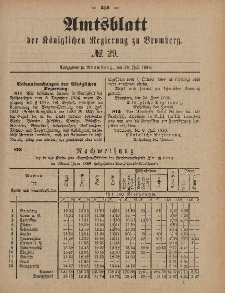 Amtsblatt der Königlichen Preußischen Regierung zu Bromberg, 16. Juli 1886, Nr. 29