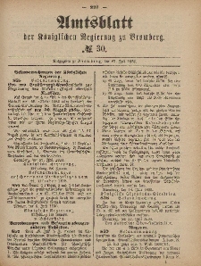 Amtsblatt der Königlichen Preußischen Regierung zu Bromberg, 23. Juli 1886, Nr. 30