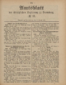 Amtsblatt der Königlichen Preußischen Regierung zu Bromberg, 13. August 1886, Nr. 33