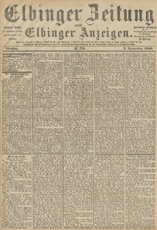 Elbinger Zeitung und Elbinger Anzeigen, Nr. 256 Dienstag 2. November 1886