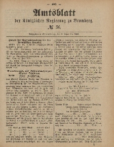 Amtsblatt der Königlichen Preußischen Regierung zu Bromberg, 3. September 1886, Nr. 36
