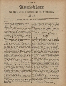 Amtsblatt der Königlichen Preußischen Regierung zu Bromberg, 24. September 1886, Nr. 39