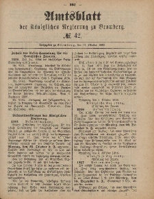 Amtsblatt der Königlichen Preußischen Regierung zu Bromberg, 15. Oktober 1886, Nr. 42
