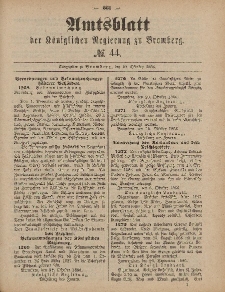 Amtsblatt der Königlichen Preußischen Regierung zu Bromberg, 29. Oktober 1886, Nr. 44