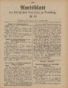 Amtsblatt der Königlichen Preußischen Regierung zu Bromberg, 3. Dezember 1886, Nr. 49