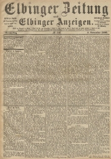 Elbinger Zeitung und Elbinger Anzeigen, Nr. 258 Donnerstag 4. November 1886