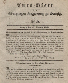 Amts-Blatt der Königlichen Regierung zu Danzig, 17. Januar 1844, Nr. 3