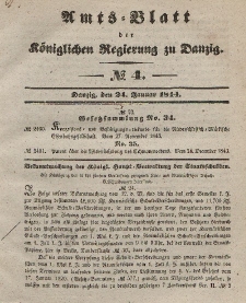 Amts-Blatt der Königlichen Regierung zu Danzig, 24. Januar 1844, Nr. 4