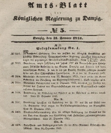 Amts-Blatt der Königlichen Regierung zu Danzig, 31. Januar 1844, Nr. 5