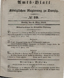 Amts-Blatt der Königlichen Regierung zu Danzig, 6. März 1844, Nr. 10