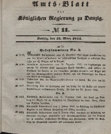 Amts-Blatt der Königlichen Regierung zu Danzig, 13. März 1844, Nr. 11