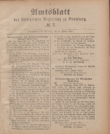 Amtsblatt der Königlichen Preußischen Regierung zu Bromberg, 16. Januar 1885, Nr. 3