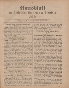 Amtsblatt der Königlichen Preußischen Regierung zu Bromberg, 30. Januar 1885, Nr. 5