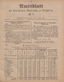 Amtsblatt der Königlichen Preußischen Regierung zu Bromberg, 20. Februar 1885, Nr. 8