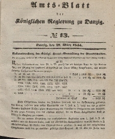 Amts-Blatt der Königlichen Regierung zu Danzig, 27. März 1844, Nr. 13