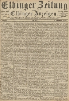 Elbinger Zeitung und Elbinger Anzeigen, Nr. 261 Sonntag 7. November 1886