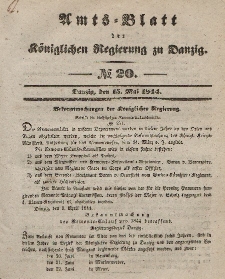 Amts-Blatt der Königlichen Regierung zu Danzig, 15. Mai 1844, Nr. 20
