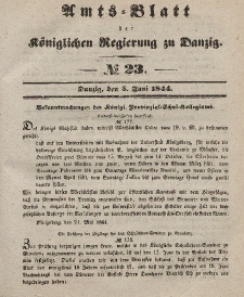 Amts-Blatt der Königlichen Regierung zu Danzig, 5. Juni 1844, Nr. 23