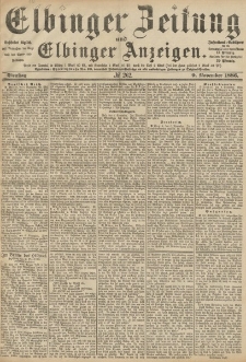 Elbinger Zeitung und Elbinger Anzeigen, Nr. 262 Dienstag 9. November 1886
