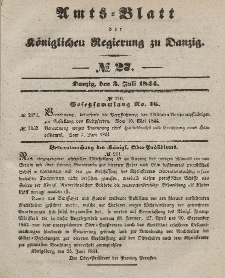 Amts-Blatt der Königlichen Regierung zu Danzig, 3. Juli 1844, Nr. 27