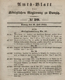 Amts-Blatt der Königlichen Regierung zu Danzig, 17. Juli 1844, Nr. 29