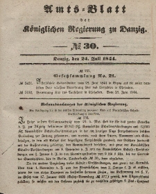 Amts-Blatt der Königlichen Regierung zu Danzig, 24. Juli 1844, Nr. 30