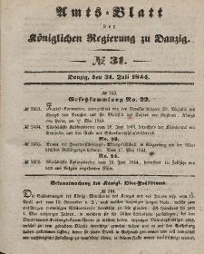 Amts-Blatt der Königlichen Regierung zu Danzig, 31. Juli 1844, Nr. 31