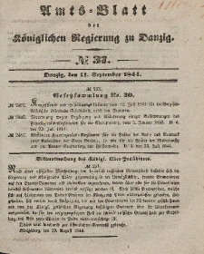Amts-Blatt der Königlichen Regierung zu Danzig, 11. September 1844, Nr. 37