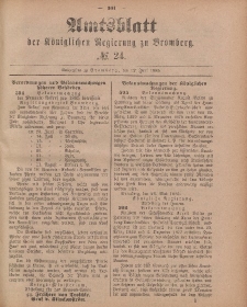 Amtsblatt der Königlichen Preußischen Regierung zu Bromberg, 12. Juni 1885, Nr. 24