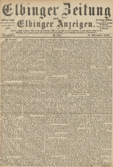 Elbinger Zeitung und Elbinger Anzeigen, Nr. 264 Donnerstag 11. November 1886
