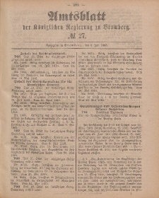 Amtsblatt der Königlichen Preußischen Regierung zu Bromberg, 3. Juli 1885, Nr. 27