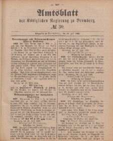Amtsblatt der Königlichen Preußischen Regierung zu Bromberg, 24. Juli 1885, Nr. 30