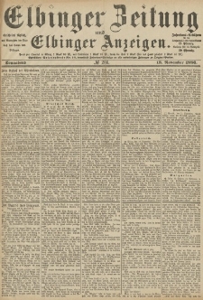 Elbinger Zeitung und Elbinger Anzeigen, Nr. 266 Sonnabend 13. November 1886