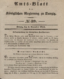 Amts-Blatt der Königlichen Regierung zu Danzig, 4. Dezember 1844, Nr. 49