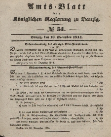 Amts-Blatt der Königlichen Regierung zu Danzig, 18. Dezember 1844, Nr. 51