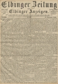 Elbinger Zeitung und Elbinger Anzeigen, Nr. 267 Sonntag 14. November 1886