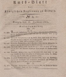 Amts-Blatt der Königlichen Regierung zu Danzig, 21. Januar 1835, Nr. 3