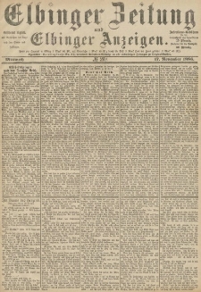 Elbinger Zeitung und Elbinger Anzeigen, Nr. 269 Mittwoch 17. November 1886