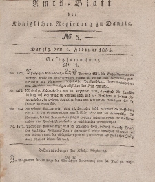Amts-Blatt der Königlichen Regierung zu Danzig, 4. Februar 1835, Nr. 5
