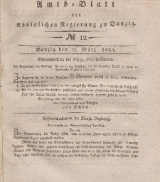 Amts-Blatt der Königlichen Regierung zu Danzig, 25. März 1835, Nr. 12