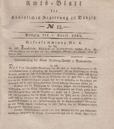 Amts-Blatt der Königlichen Regierung zu Danzig, 1. April 1835, Nr. 13